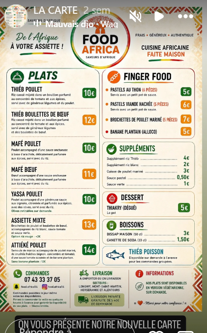 Carte imprimée Africa Food